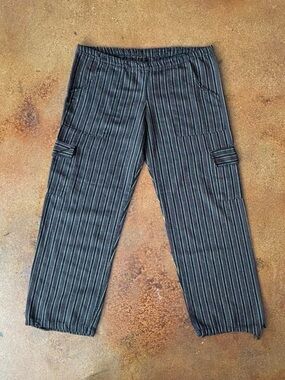 black pinstripe hippie pants